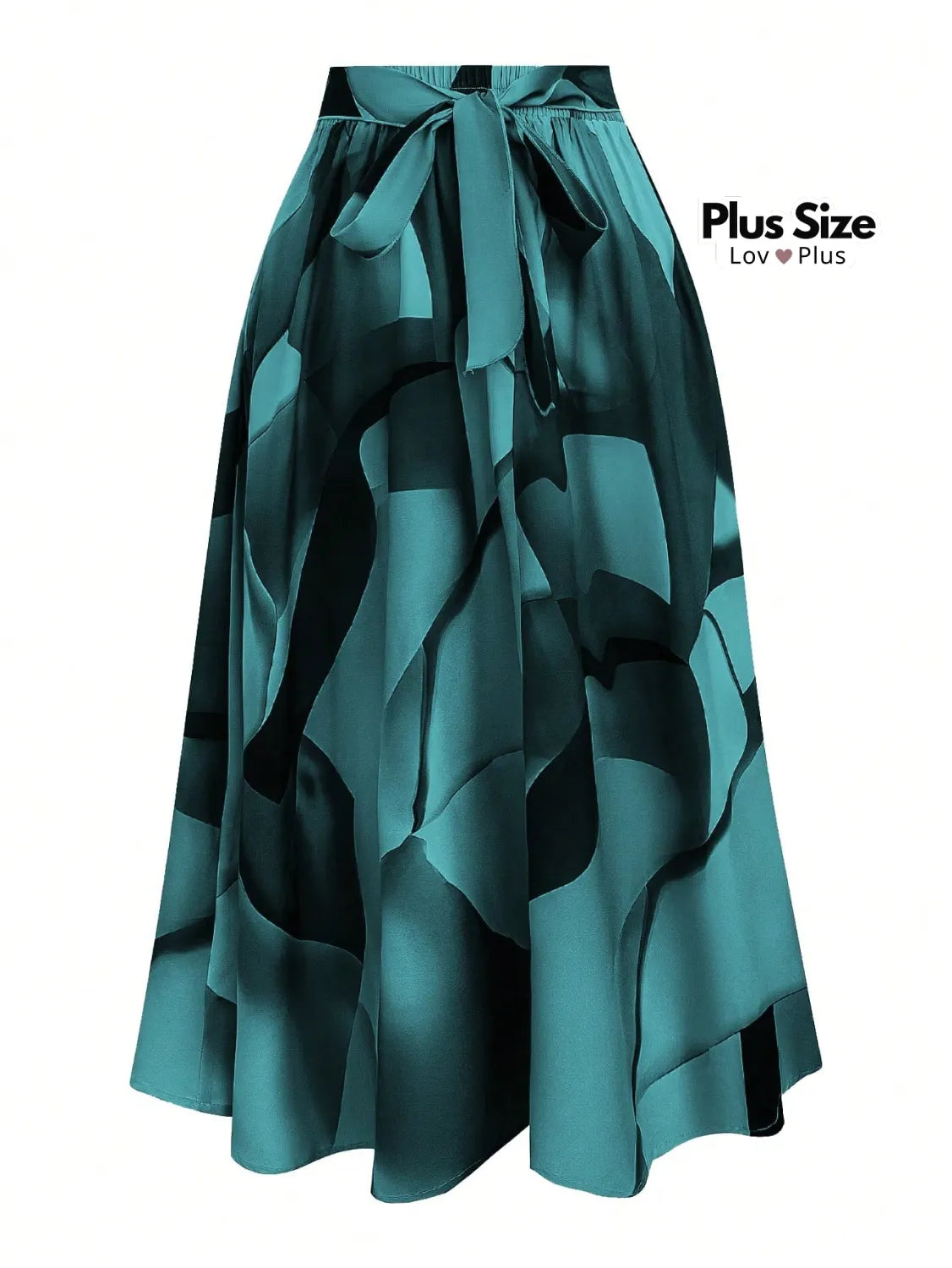 Saia Godê com Cinto Cintura Alta Plus Size G / Azul Menta Saias Plus Size