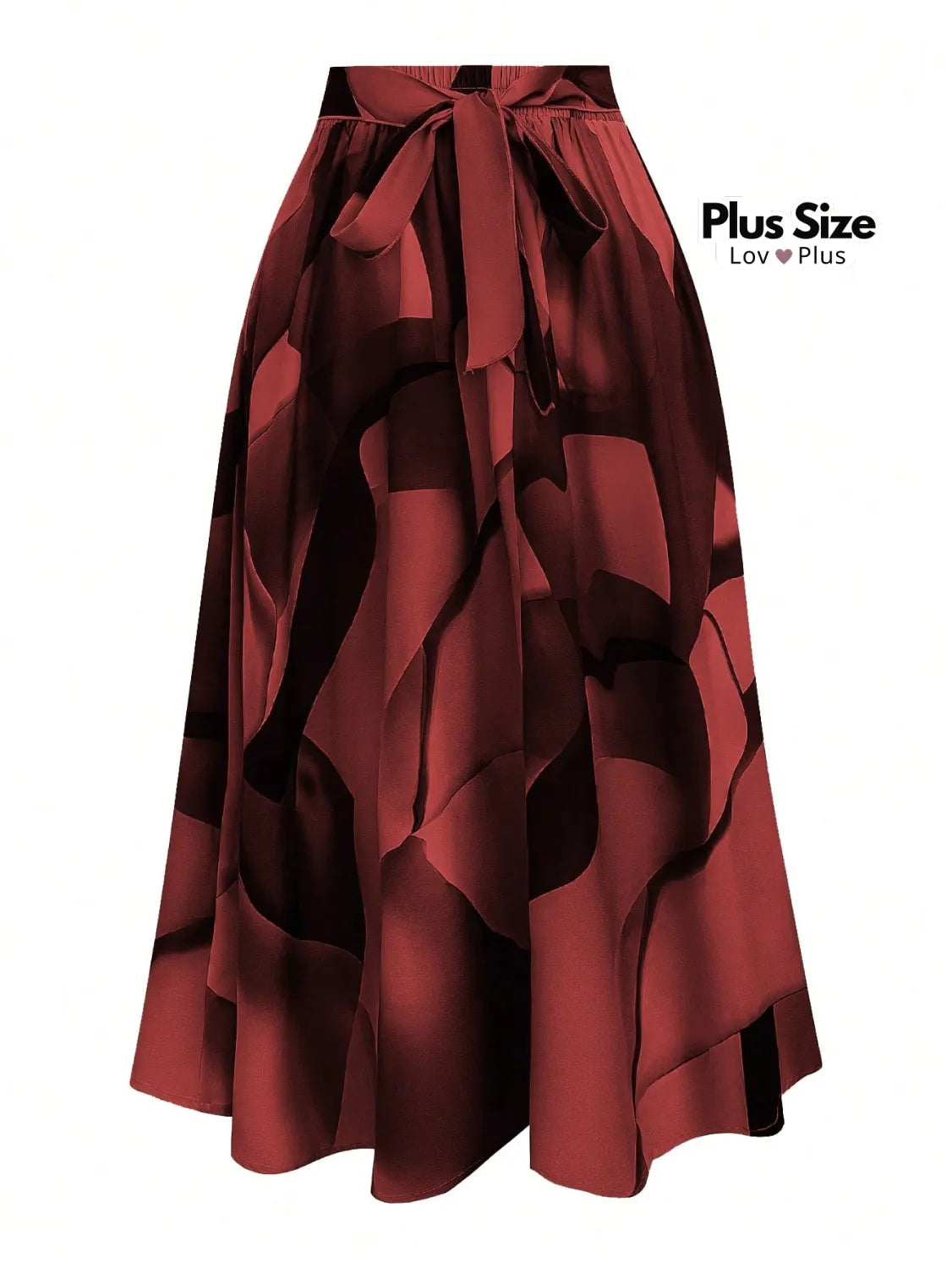 Saia Godê com Cinto Cintura Alta Plus Size G / Vinho Saias Plus Size