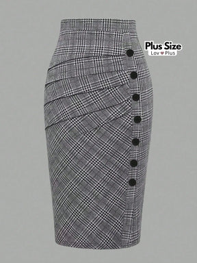 Saia Lápis Plissada Plus Size Saias Plus Size