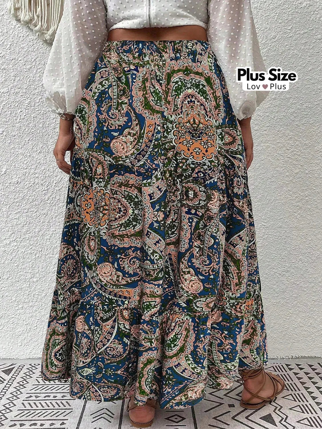 Saia Longa Plus Size Boho Chic Saias Plus Size