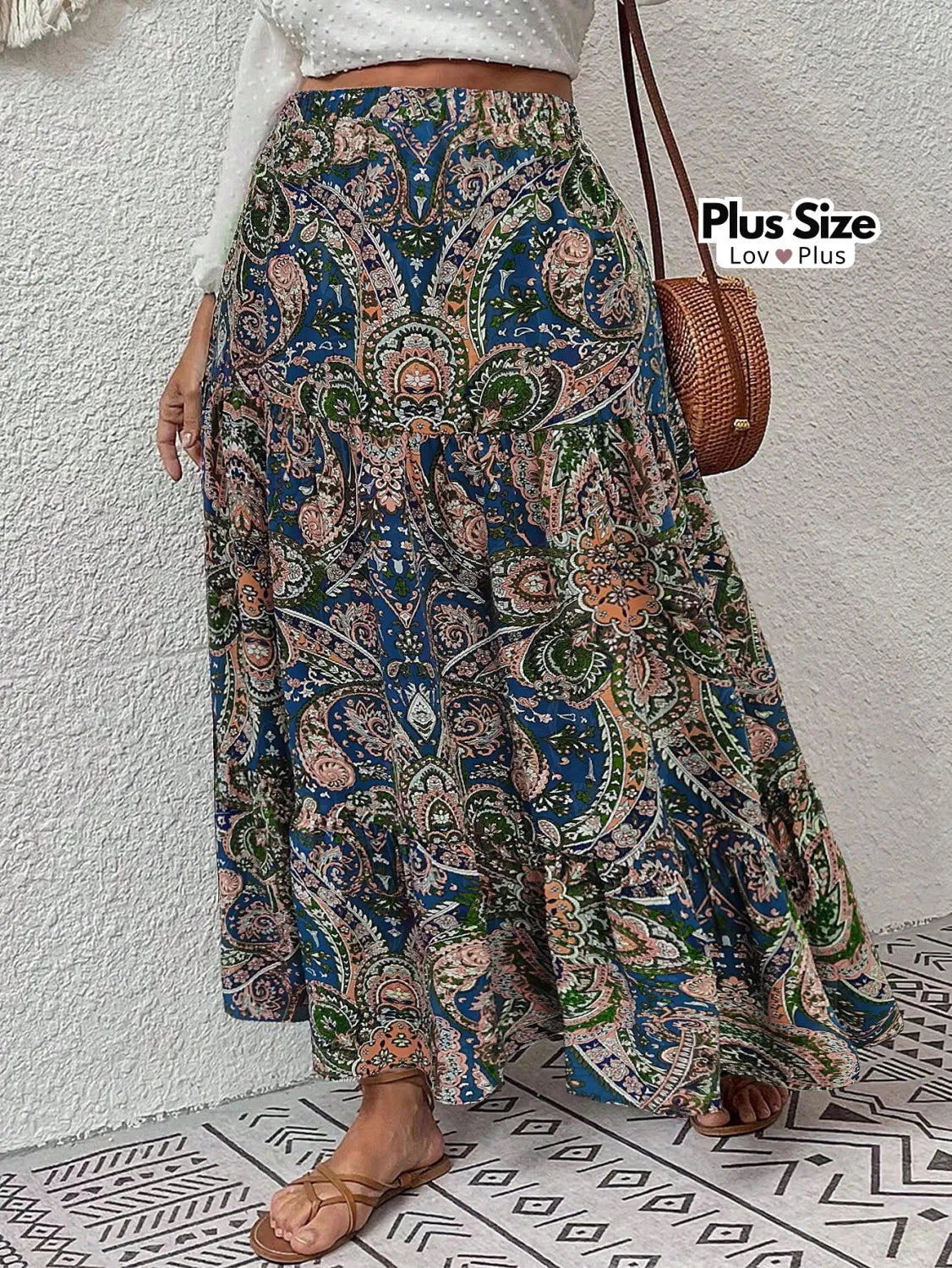Saia Longa Plus Size Boho Chic Saias Plus Size