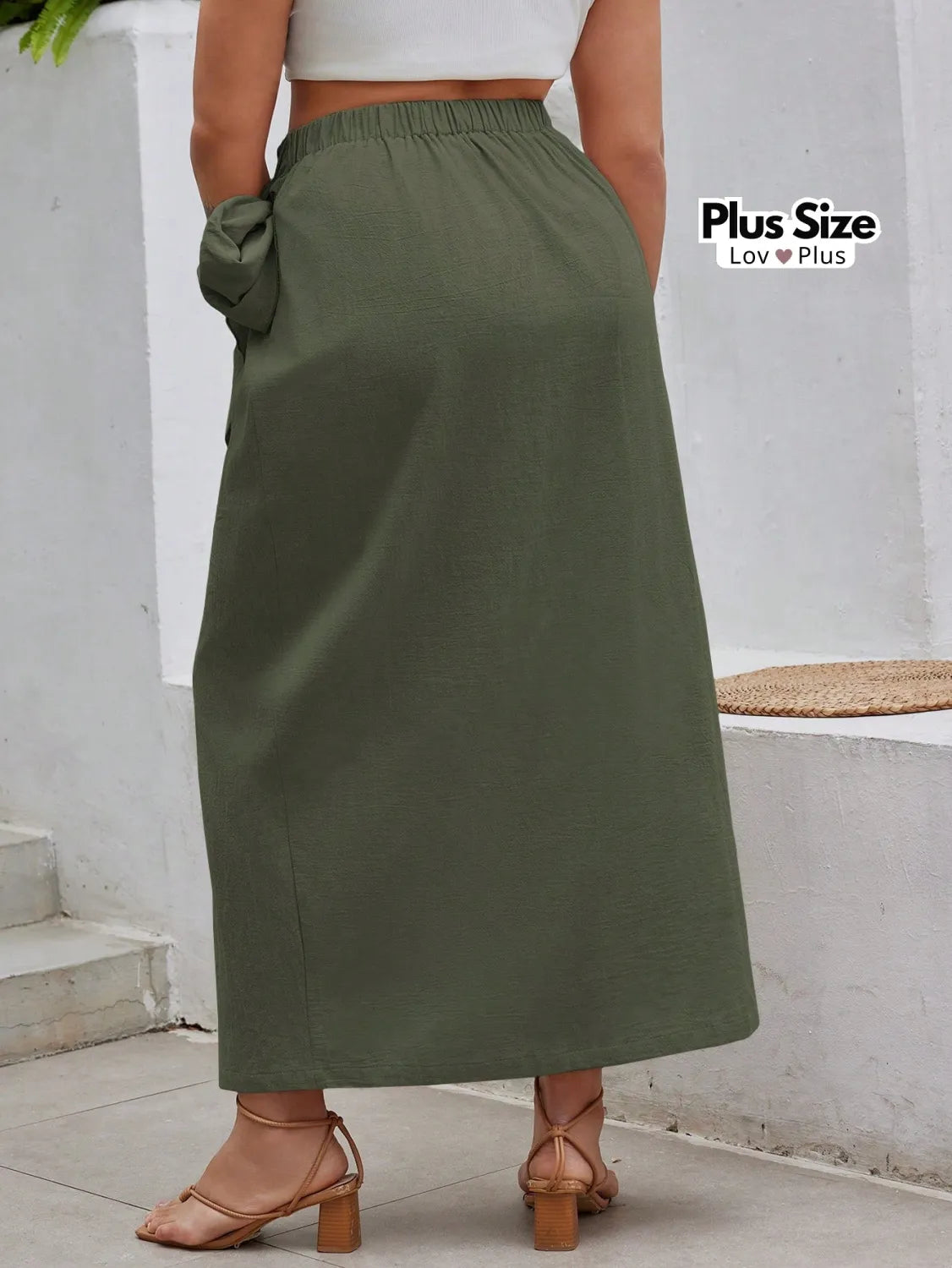 Saia Longa Transpassada Plus Size 100% Algodão Saias Plus Size