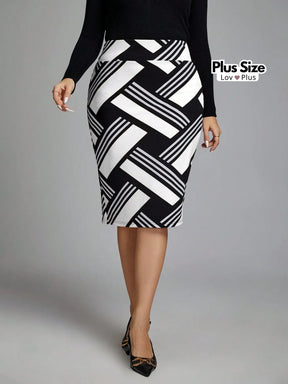 Saia Midi Estilosa Plus Size Cintura Alta Saias Plus Size