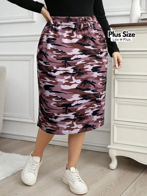 Saia Midi Plus Size Camuflada Saias Plus Size