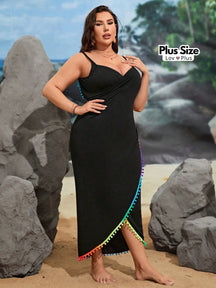 Saída de Praia Moderna Plus Size G / Preto Saídas de Praia Plus Size