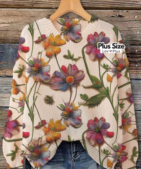 Suéter de Malha Várias Estampas Plus Size - Tags: Blusas Plus Size