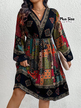Vestido Boho Plus Size de Manga Longa Soltinha Vestidos Plus Size