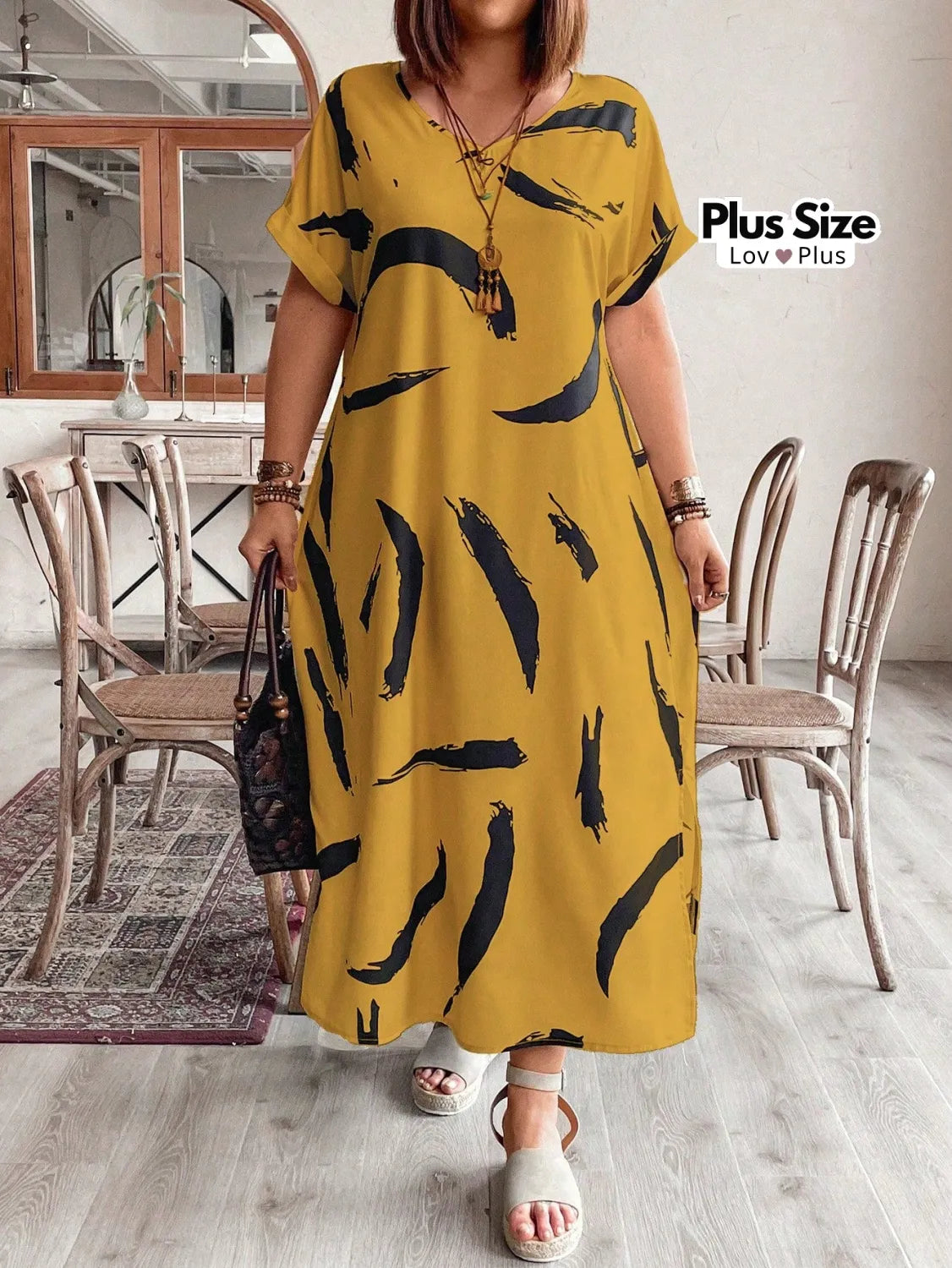 Vestido Elegante Plus Size Tipo Túnica Vestidos Plus Size