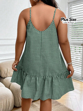 Vestido Listrado Soltinho Plus Size Vestidos Plus Size