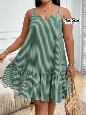Vestido Listrado Soltinho Plus Size Vestidos Plus Size