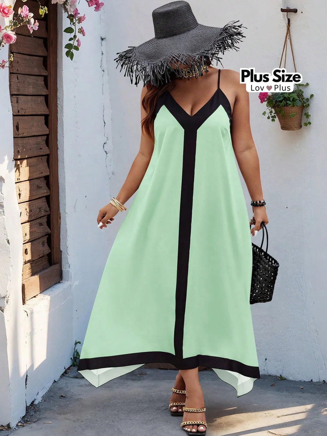 Vestido Longo Estiloso Plus Size Assimétrico Vestidos Plus Size