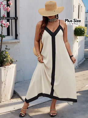 Vestido Longo Estiloso Plus Size Assimétrico Vestidos Plus Size