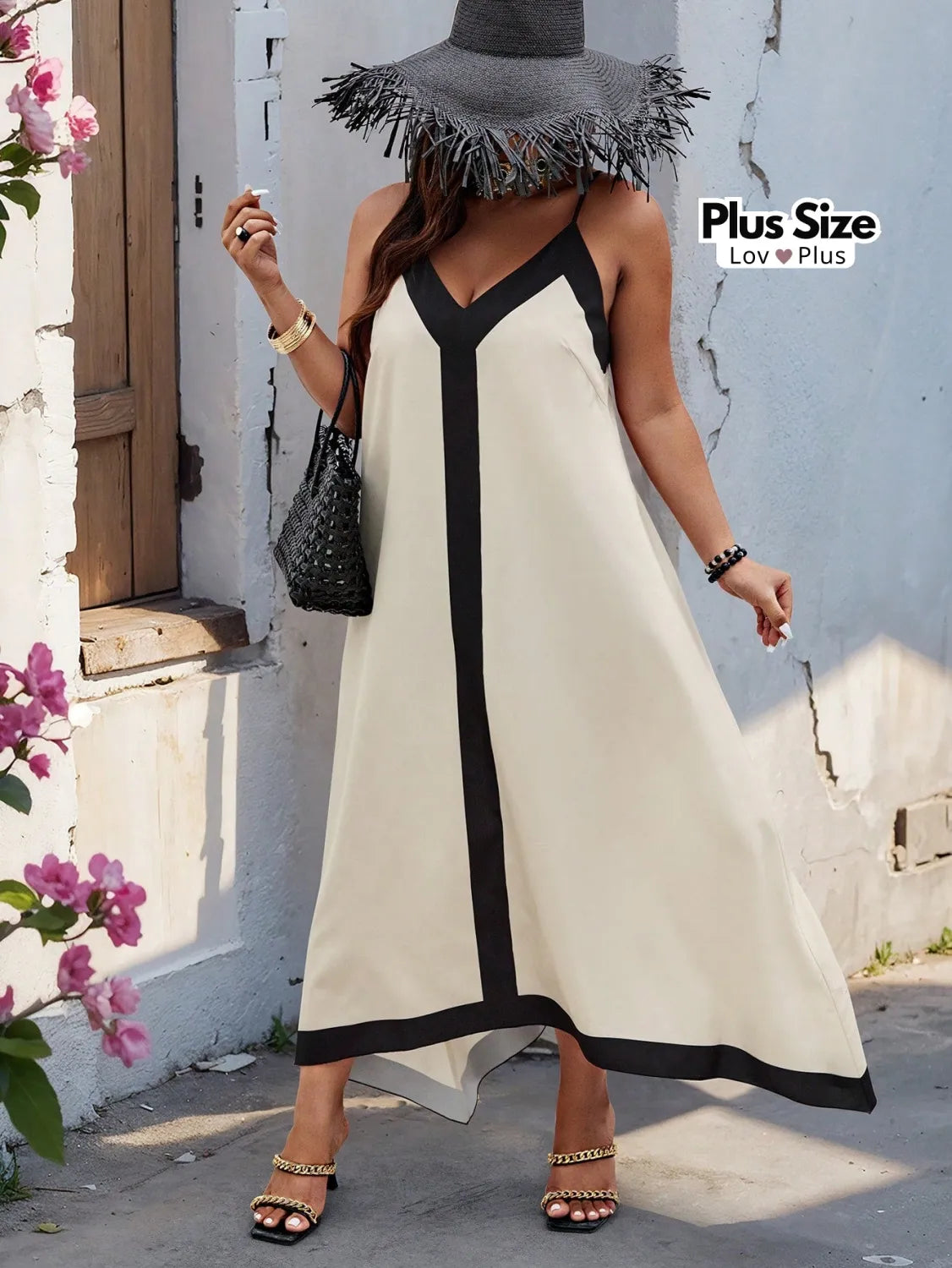 Vestido Longo Estiloso Plus Size Assimétrico Vestidos Plus Size