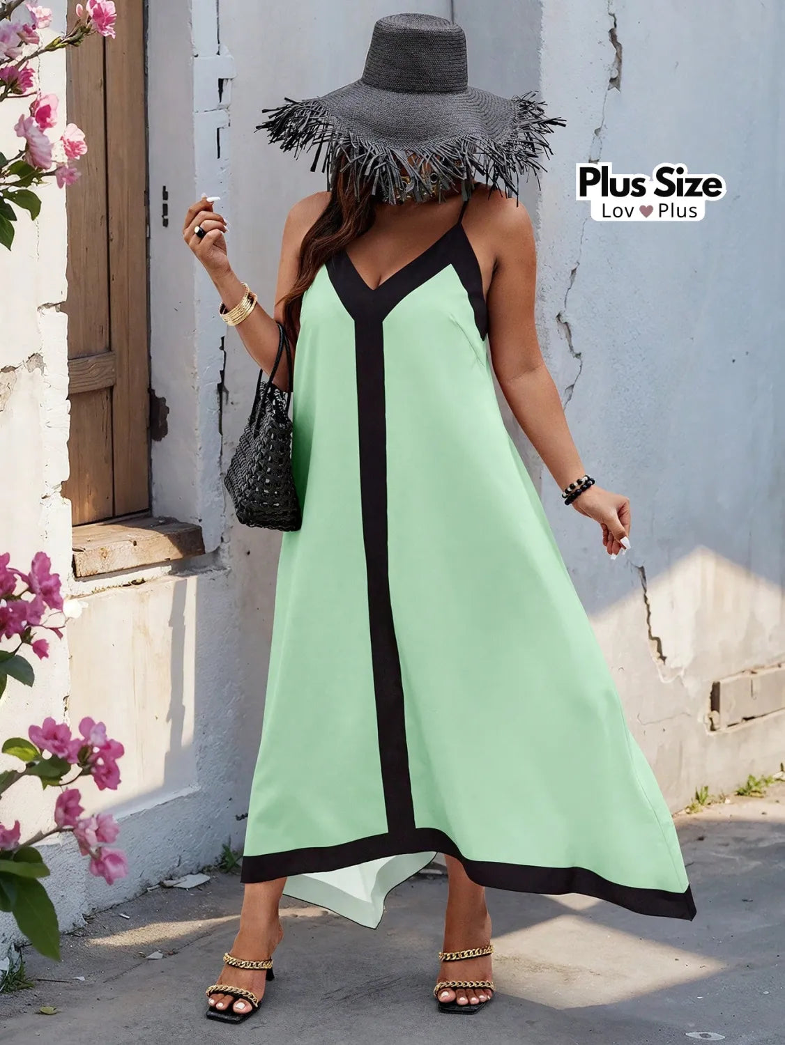 Vestido Longo Estiloso Plus Size Assimétrico Vestidos Plus Size
