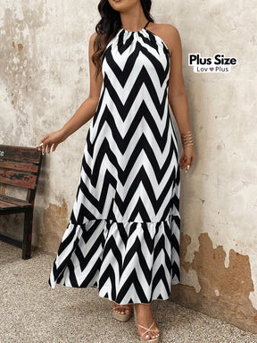 Vestido Longo Plus Size Ziguezague Vestidos Plus Size