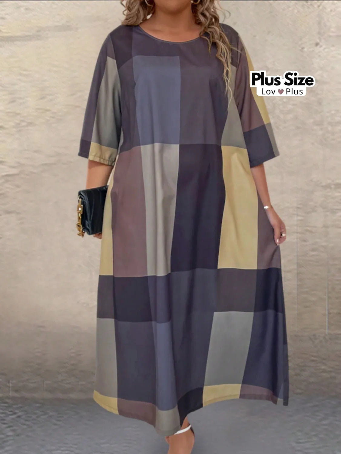 Vestido Maxi Xadrez Plus Size Vestidos Plus Size