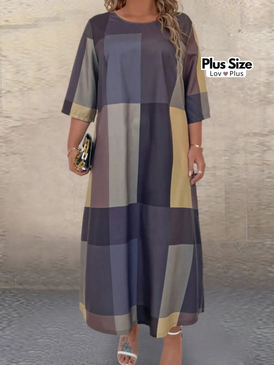 Vestido Maxi Xadrez Plus Size Vestidos Plus Size