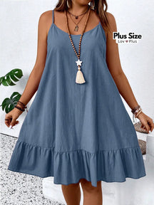 Vestido Plus Size de Algodão Puro Azul / G Vestidos Plus Size
