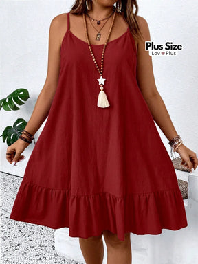 Vestido Plus Size de Algodão Puro Vinho / G Vestidos Plus Size