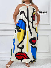 Vestido Plus Size Estampa Abstrata Vestidos Plus Size
