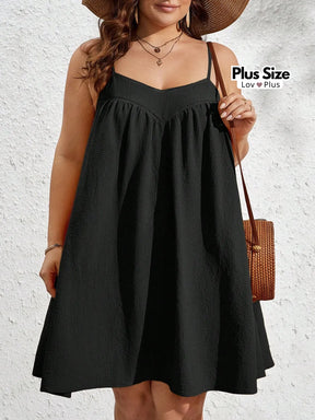 Vestido Preto de Alcinha Plus Size Fluido Vestidos Plus Size