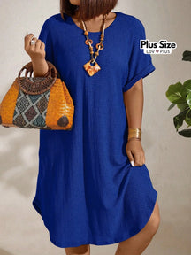 Vestido Soltinho Plus Size Casual Várias Cores G / Azul Royal Vestidos Plus Size