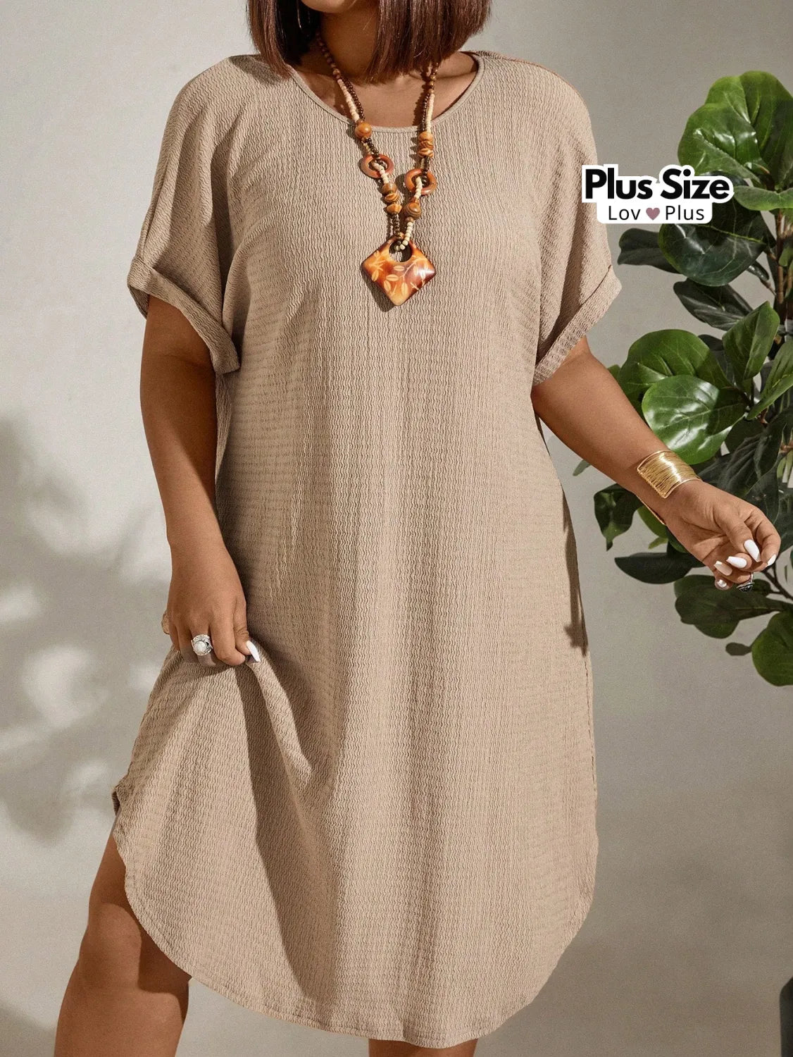 Vestido Soltinho Plus Size Casual Várias Cores G / Damasco Vestidos Plus Size