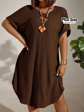 Vestido Soltinho Plus Size Casual Várias Cores G / Marrom Claro Vestidos Plus Size