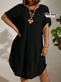 Vestido Soltinho Plus Size Casual Várias Cores G / Preto Vestidos Plus Size