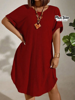 Vestido Soltinho Plus Size Casual Várias Cores G / Vermelho Vestidos Plus Size